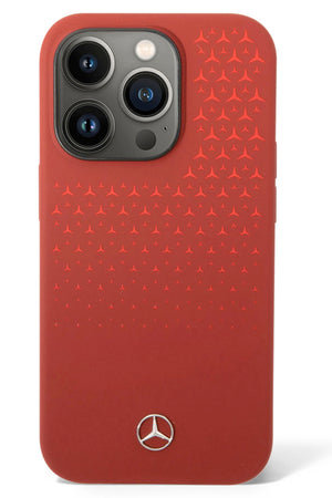 Mercedes iPhone 14 Pro Max Uyumlu Gradient Silikon Kılıf Kırmızı