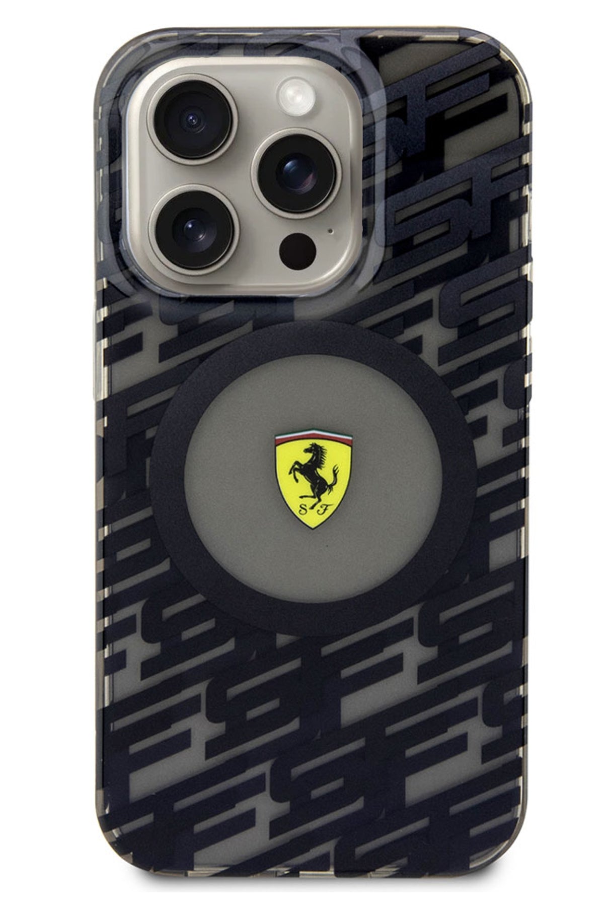 Ferrari iPhone 15 Pro Magsafe Uyumlu Multi SF Silikon Kılıf Siyah  Ferrari