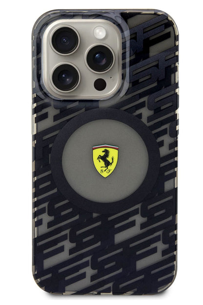 Ferrari iPhone 15 Pro Magsafe Uyumlu Multi SF Silikon Kılıf Siyah  Ferrari
