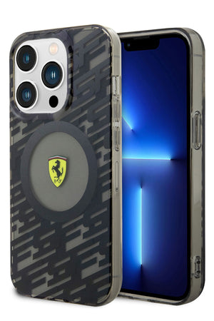 Ferrari iPhone 15 Pro Magsafe Uyumlu Multi SF Silikon Kılıf Siyah  Ferrari