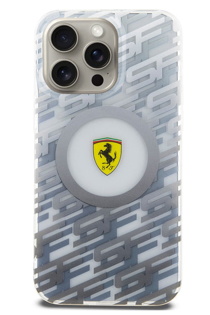 Ferrari iPhone 15 Pro Max Magsafe Uyumlu Multi SF Silikon Kılıf Gri