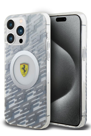 Ferrari iPhone 15 Pro Max Magsafe Uyumlu Multi SF Silikon Kılıf Gri  Ferrari