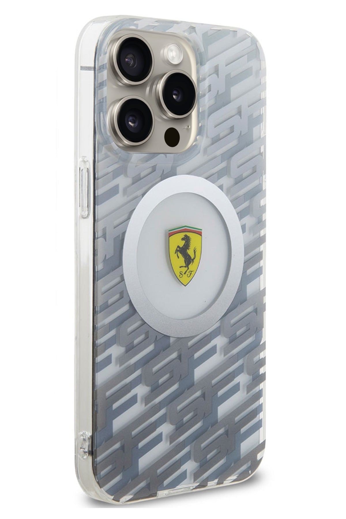 Ferrari iPhone 15 Pro Max Magsafe Uyumlu Multi SF Silikon Kılıf Gri  Ferrari