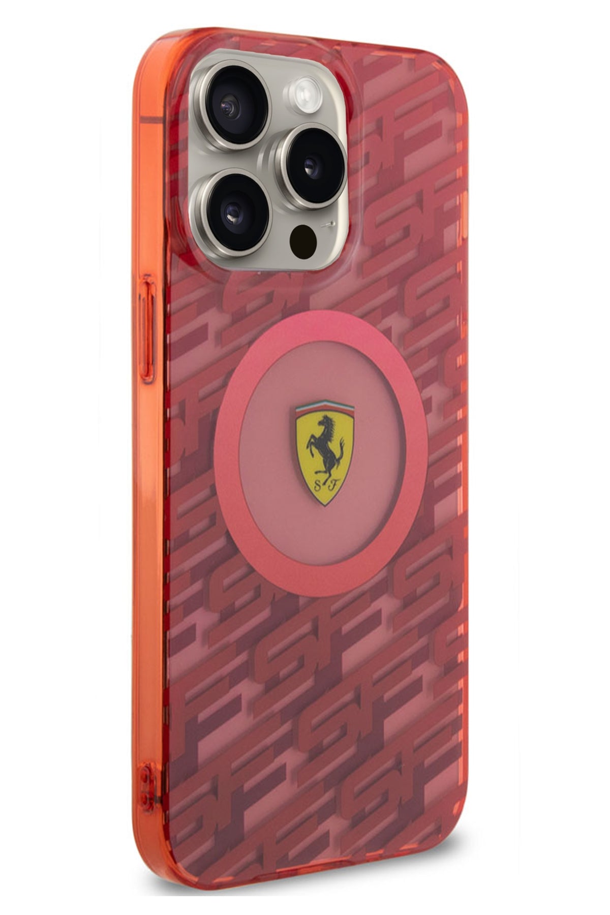 Ferrari iPhone 15 Pro Max Magsafe Uyumlu Multi SF Silikon Kılıf Kırmızı  Ferrari