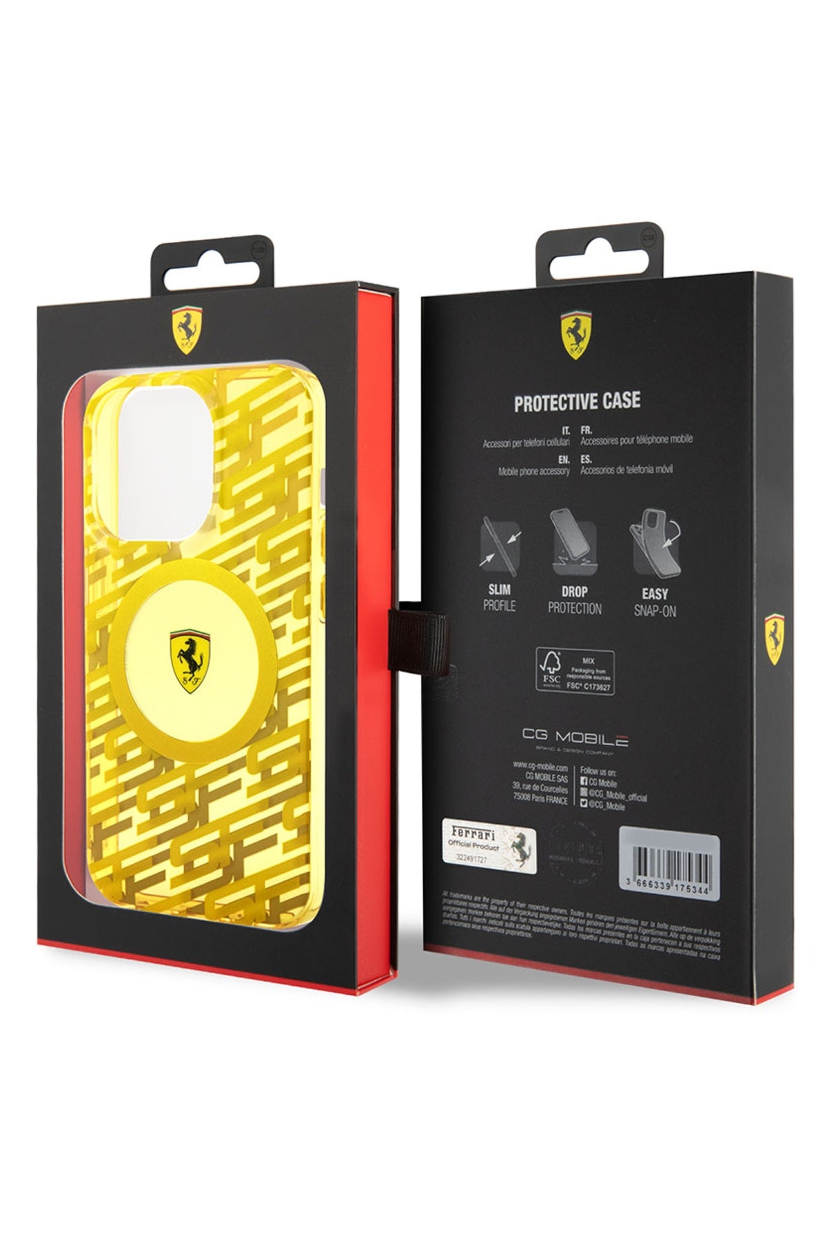 Ferrari iPhone 15 Pro Max Magsafe Uyumlu Multi SF Silikon Kılıf Sarı  Ferrari