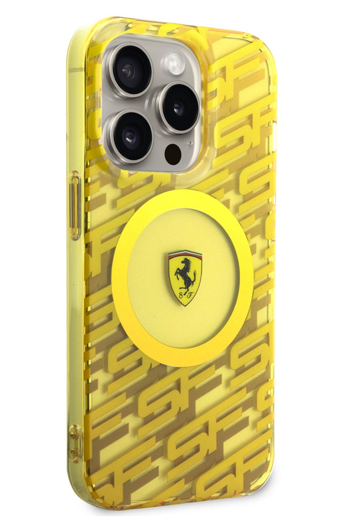 Ferrari iPhone 15 Pro Magsafe Uyumlu Multi SF Silikon Kılıf Sarı  Ferrari