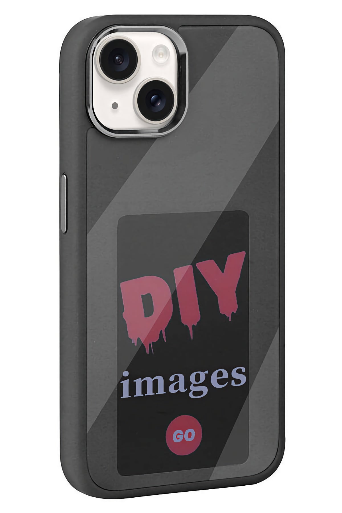 Apple iPhone 14 uyumlu Nfc Resim Yansıtmalı Kılıf Siyah  bikordon