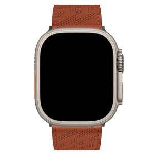 Apple Watch Uyumlu Multi Hole Deri Kordon Ocre  bikordon