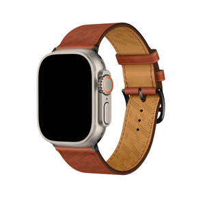Apple Watch Uyumlu Multi Hole Deri Kordon Ocre  bikordon