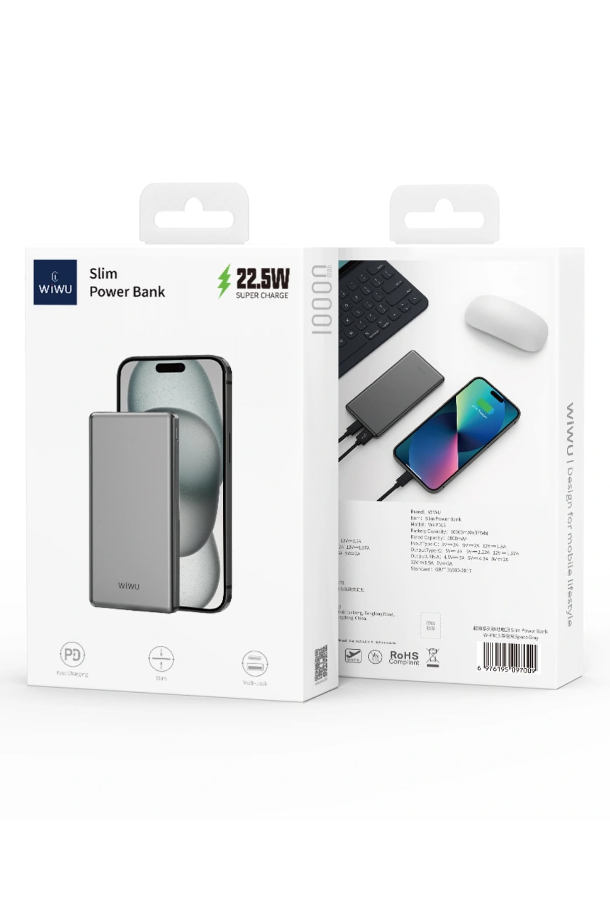 Wiwu P013 Slim Serisi İnce Powerbank 10000mAh 22.5W  Wiwu