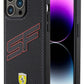 Ferrari iPhone 15 Pro Max Uyumlu PU Deri SF Kılıf Siyah  Ferrari
