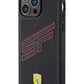 Ferrari iPhone 15 Pro Max Uyumlu PU Deri SF Kılıf Siyah  Ferrari