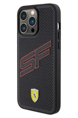 Ferrari iPhone 15 Pro Max Uyumlu PU Deri SF Kılıf Siyah