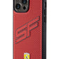 Ferrari iPhone 15 Pro Uyumlu PU Deri SF Kılıf Kırmızı  Ferrari