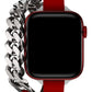 Apple Watch Uyumlu Double Tour Deri Kordon Piros