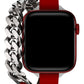 Apple Watch Uyumlu Double Tour Deri Kordon Piros  bikordon