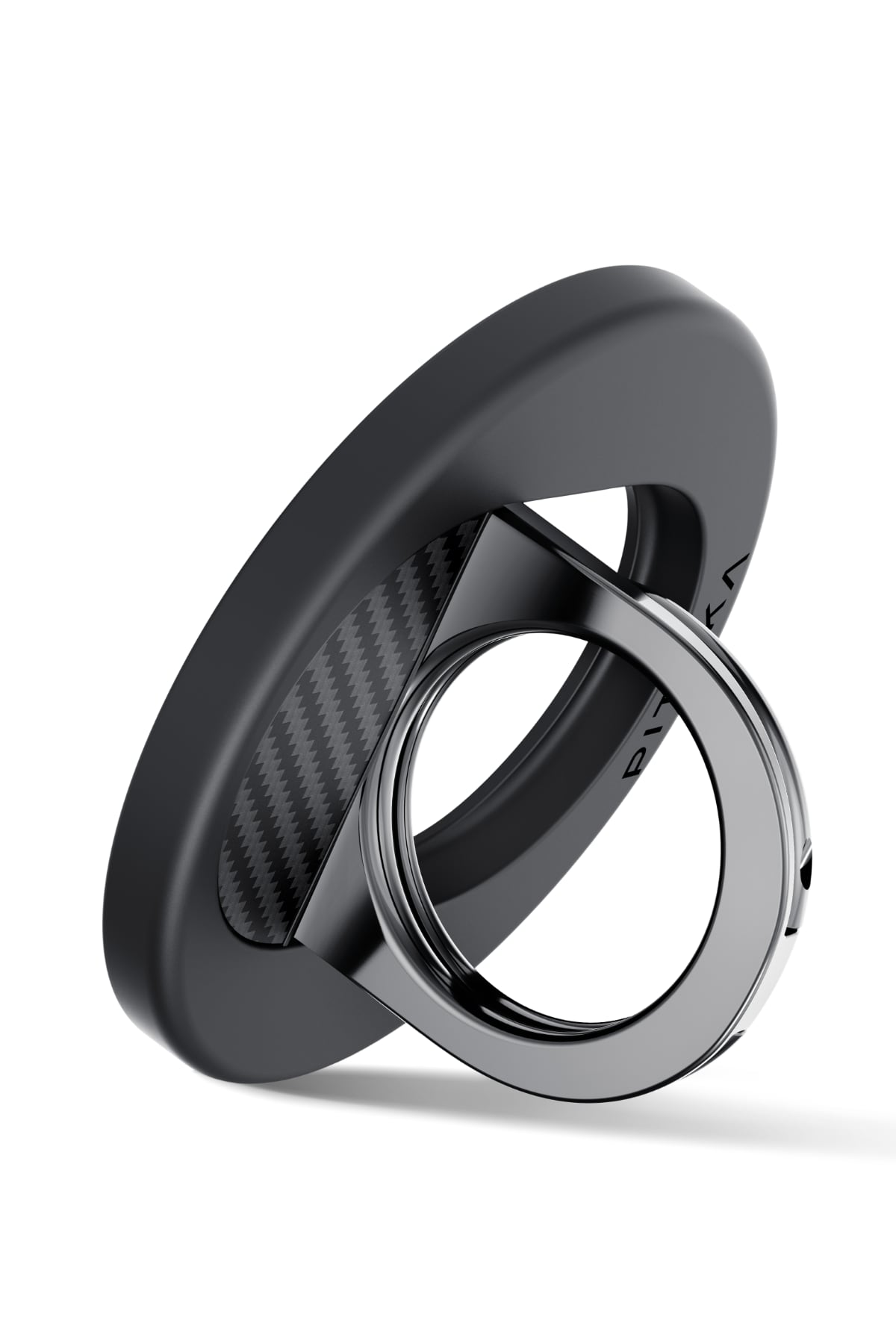 Pitaka Aramid Fiber 600D MagEZ Grip 3 Magsafe Magnetik Ring Stand Telefon Tutucu Siyah Pitaka