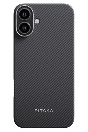 Pitaka Classic Ultra Slim iPhone 16 Plus MagSafe Uyumlu Aramid Fiber Kılıf Siyah  Pitaka