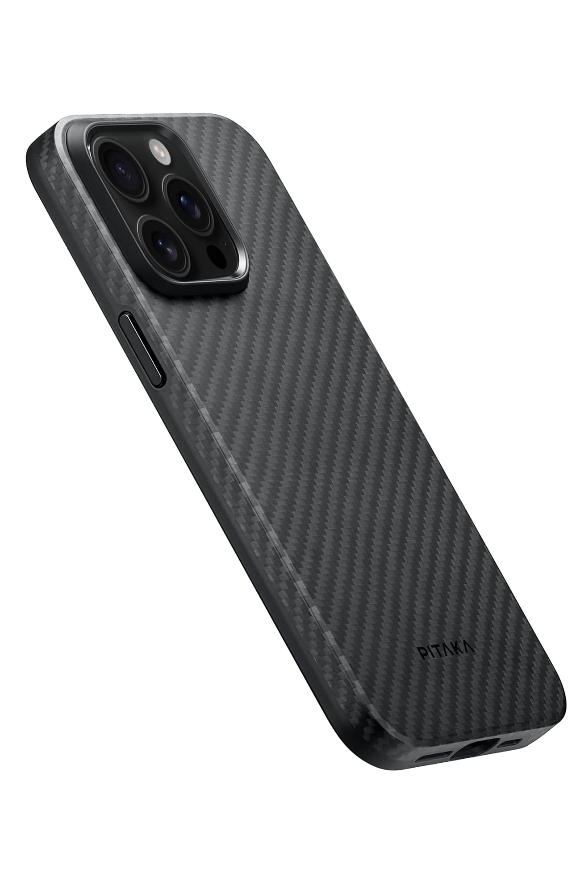 Pitaka Military-Grade iPhone 15 Pro Max MagSafe Uyumlu 1500D Aramid Fiber Kılıf Siyah  Pitaka