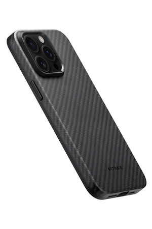 Pitaka Military-Grade iPhone 15 Pro Max MagSafe Uyumlu 1500D Aramid Fiber Kılıf Siyah  Pitaka