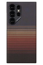 Pitaka Tactile Woven Galaxy S24 Ultra MagSafe Uyumlu Aramid Fiber Kılıf Sunset  Pitaka