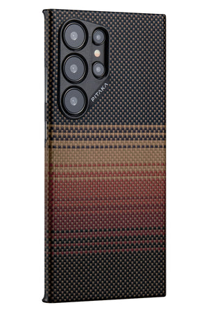 Pitaka Tactile Woven Galaxy S24 Ultra MagSafe Uyumlu Aramid Fiber Kılıf Sunset  Pitaka