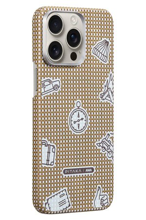 Pitaka Ultra Slim AWA iPhone 15 Pro MagSafe Uyumlu 600D Aramid Fiber Kılıf Canyon  Pitaka