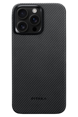 Pitaka Ultra-Slim Classic iPhone 15 Pro MagSafe Uyumlu 600D Aramid Fiber Kılıf Siyah  Pitaka