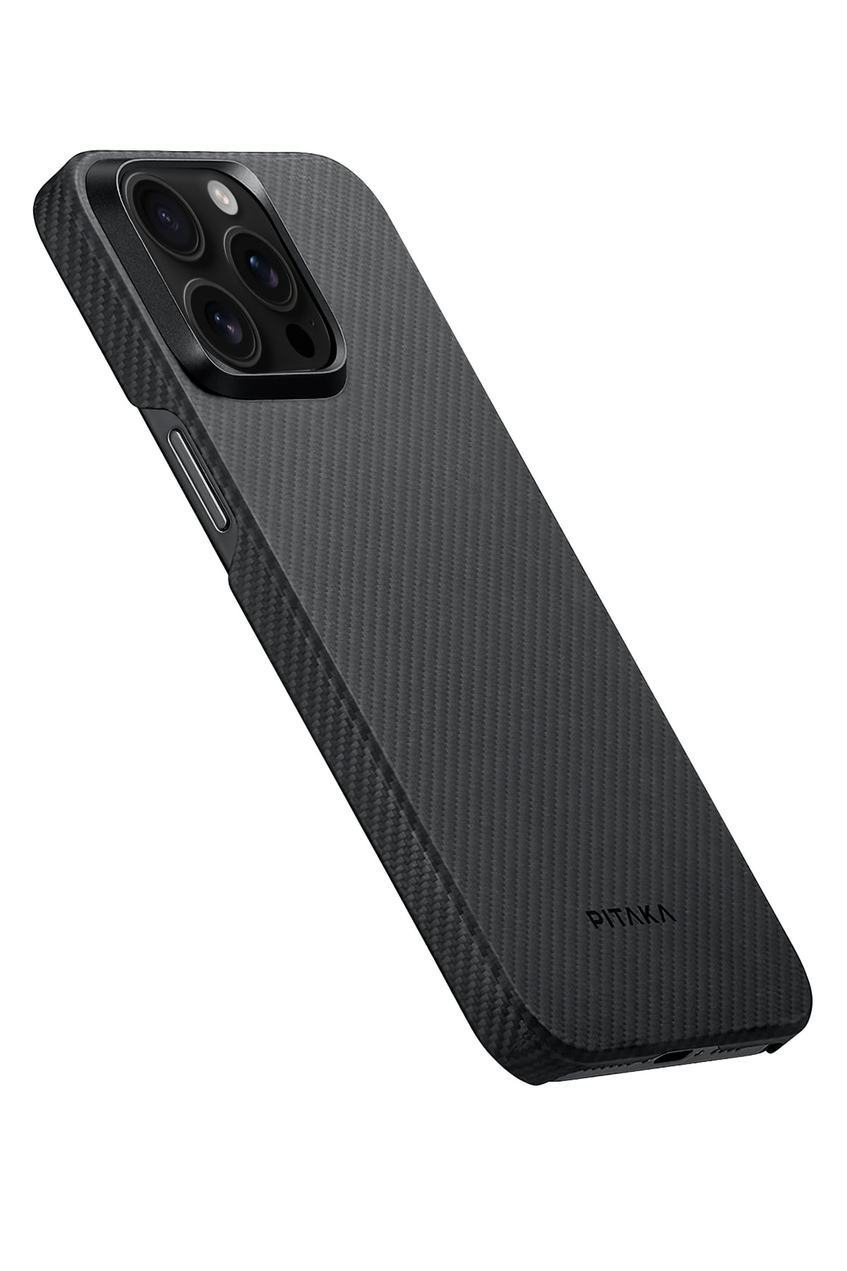 Pitaka Ultra-Slim Classic iPhone 15 Pro Max MagSafe Uyumlu 600D Aramid Fiber Kılıf Siyah  Pitaka