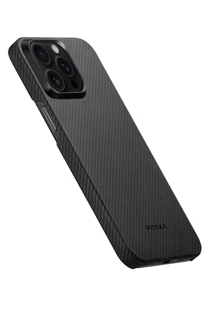Pitaka Ultra-Slim Classic iPhone 15 Pro Max MagSafe Uyumlu 600D Aramid Fiber Kılıf Siyah  Pitaka