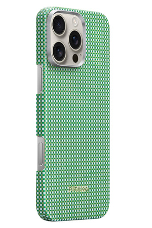Pitaka Ultra Slim iPhone 16 Pro Max MagSafe Uyumlu Aramid Fiber Kılıf Forest Green  Pitaka
