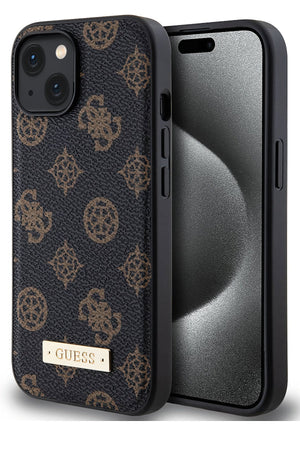 Guess iPhone 14 Magsafe Compatible Metal Plate Case Black 