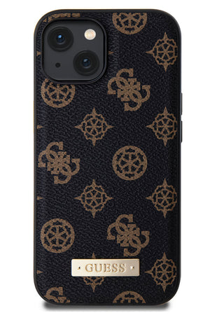 Guess iPhone 14 Magsafe Uyumlu Metal Plate Kılıf Siyah  Guess