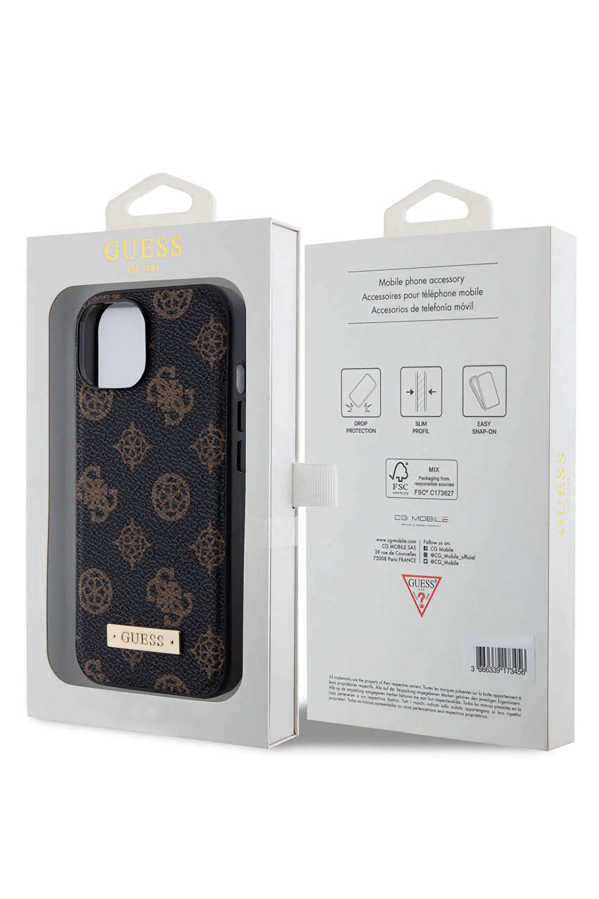 Guess iPhone 14 Magsafe Uyumlu Metal Plate Kılıf Siyah  Guess