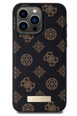 Guess iPhone 14 Pro Magsafe Uyumlu Metal Plate Kılıf Siyah  Guess