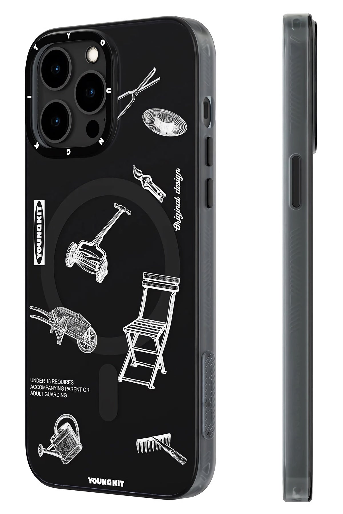 Youngkit Plaything iPhone 14 Pro Max uyumlu Magsafe Siyah Kılıf