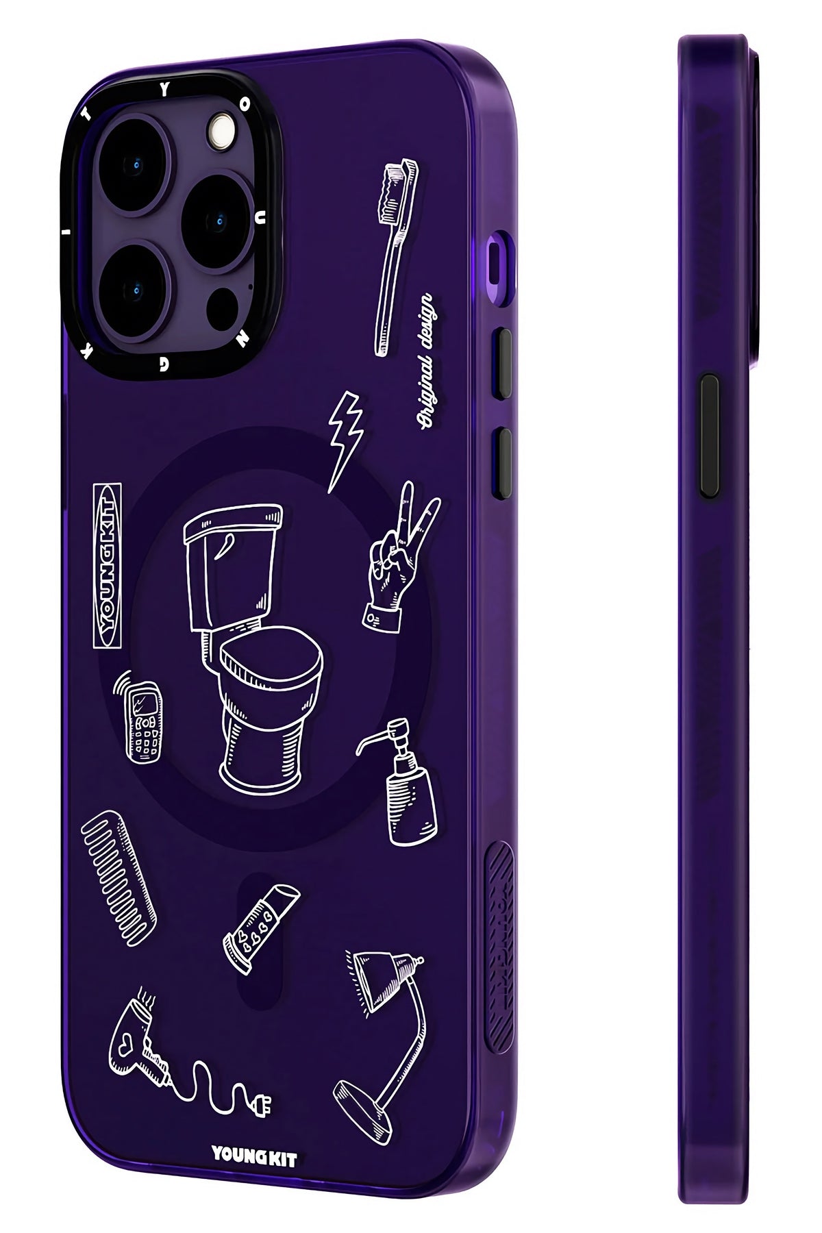 Youngkit Plaything iPhone 14 Pro Max uyumlu Magsafe Mor Kılıf  Youngkit