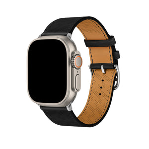 Apple Watch Uyumlu Multi Hole Deri Kordon Pure Black  bikordon