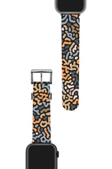 Apple Watch Uyumlu UV Baskılı Silikon Kordon Puzzle