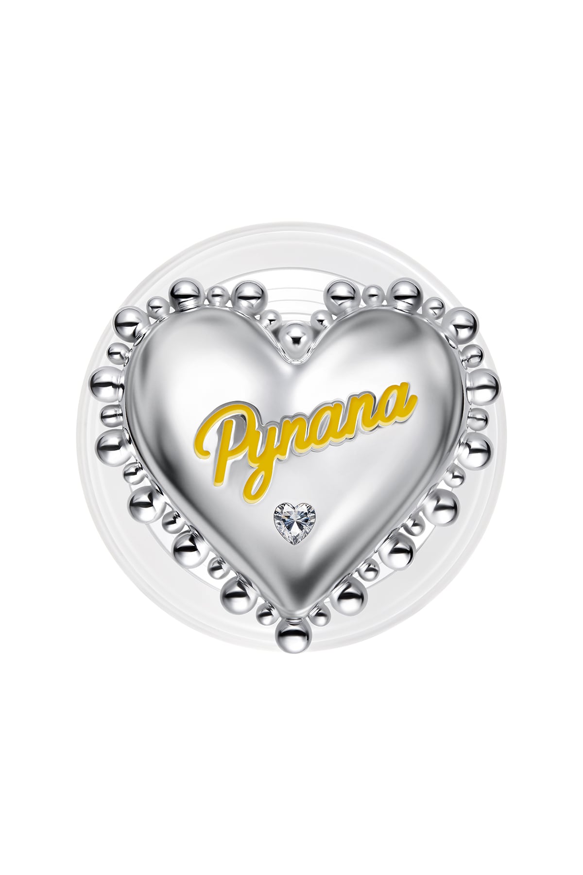 Pynana BubbleHeart 360 Derece Dönebilen Magsafe Uyumlu Ring Stand Telefon Tutucu Pynana