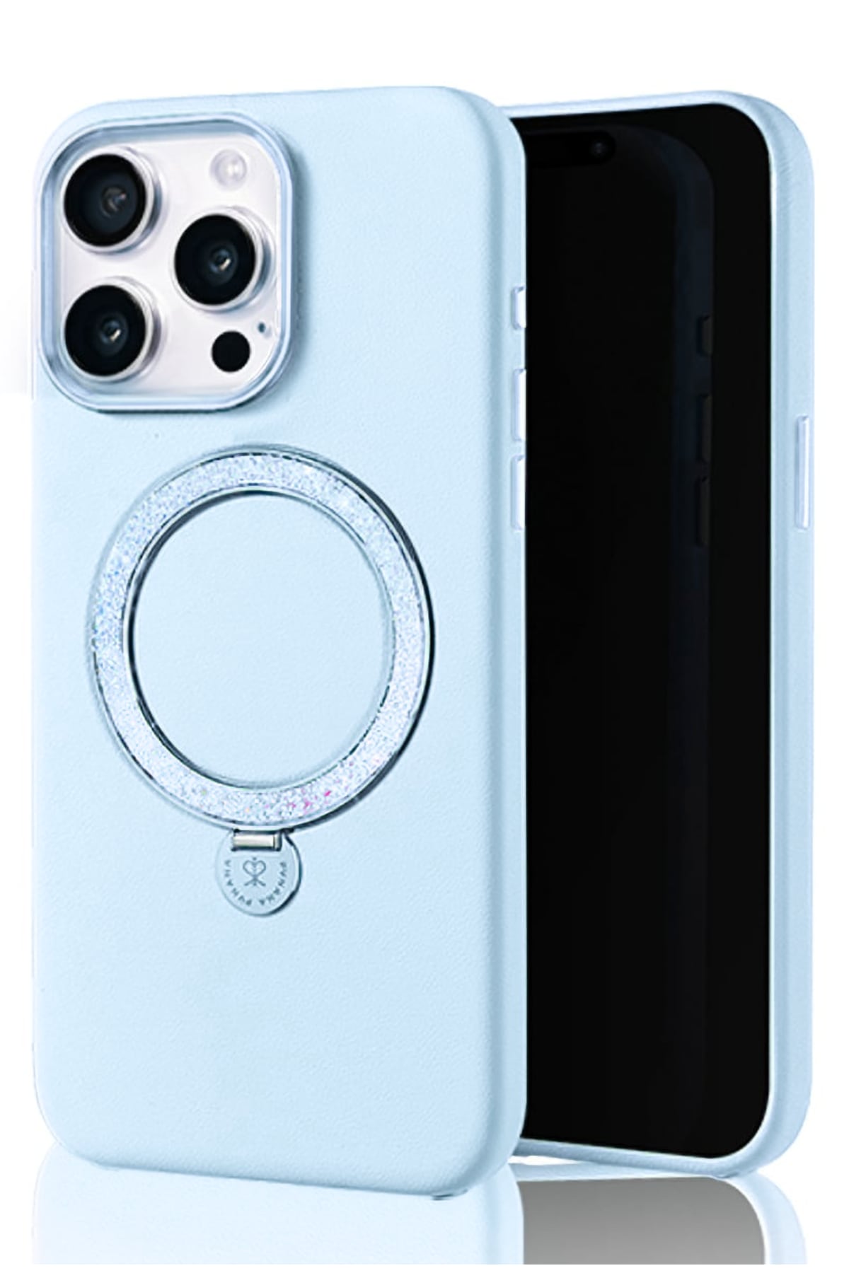 Pynana Dancing Circle iPhone 15 Pro Max Standlı Kılıf Magsafe Uyumlu Mavi Pynana