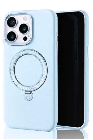 Pynana Dancing Circle iPhone 15 Pro Max Standlı Kılıf Magsafe Uyumlu Mavi Pynana