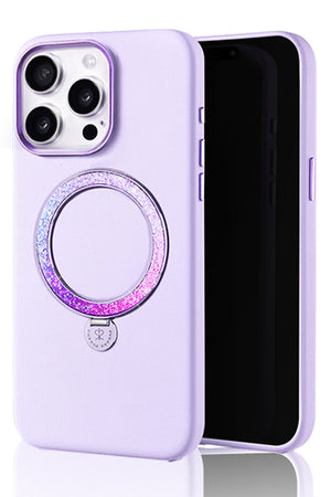 Pynana Dancing Circle iPhone 15 Pro Standlı Kılıf Magsafe Uyumlu Lila Pynana