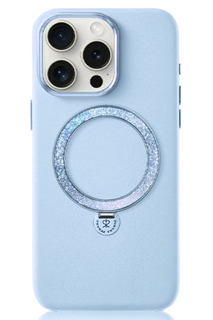 Pynana Dancing Circle iPhone 15 Pro Standlı Kılıf Magsafe Uyumlu Mavi Pynana