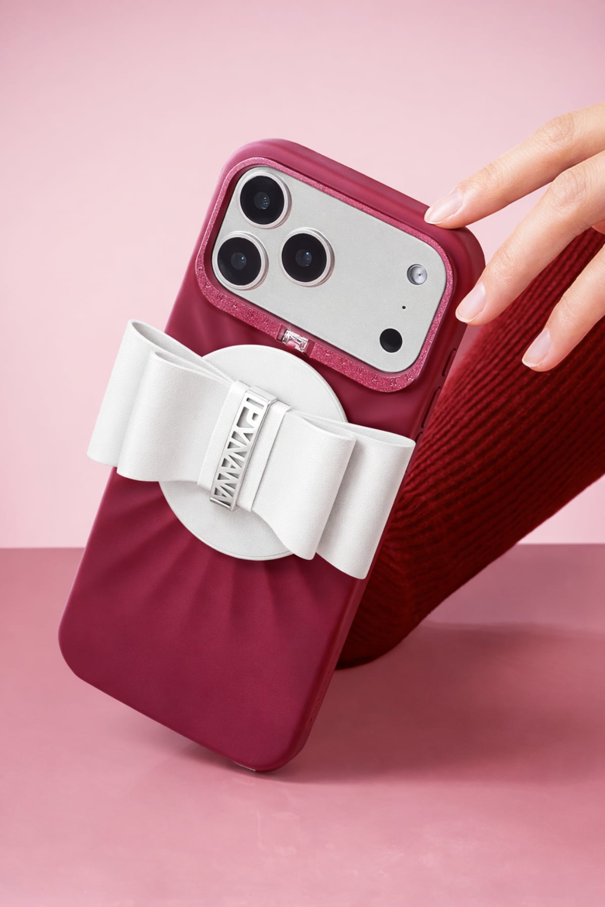 Pynana LunaBow Serisi Magsafe Uyumlu Ring Stand Telefon Tutucu Beyaz Pynana