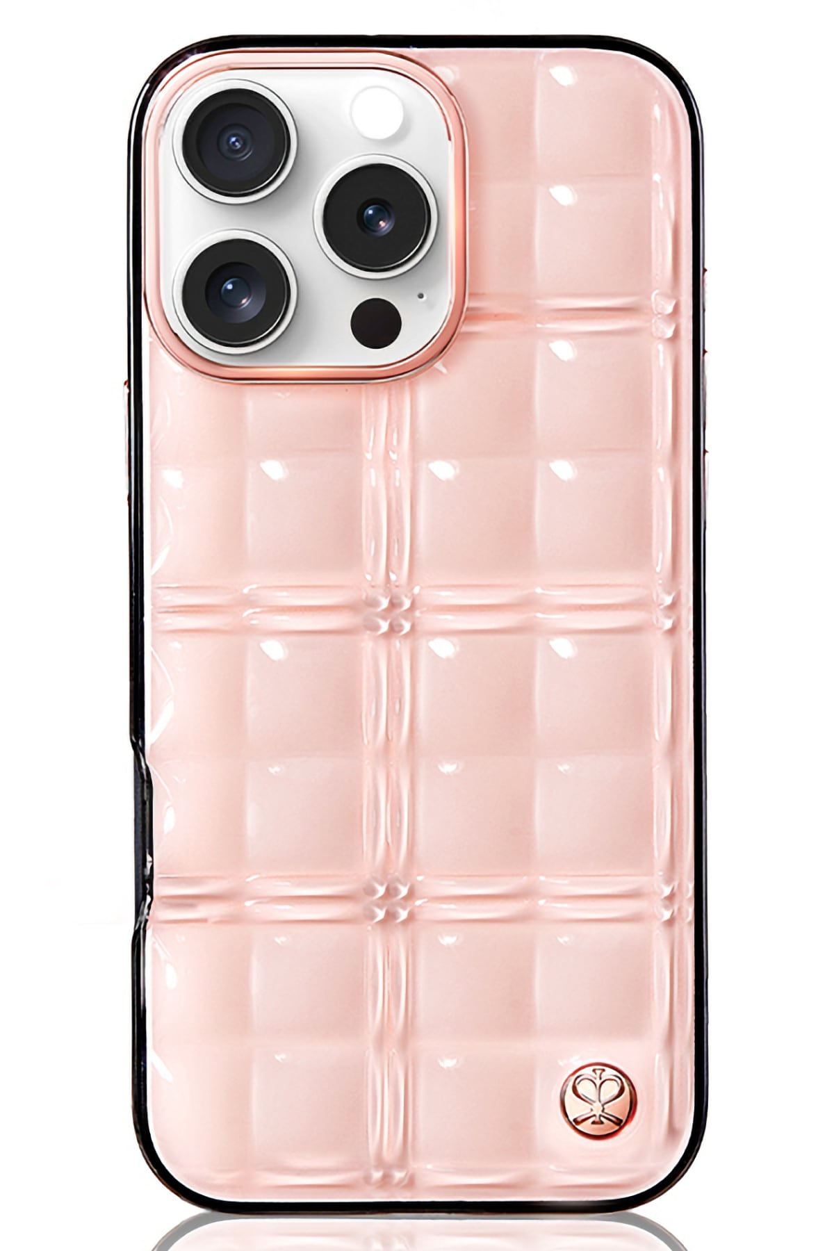 Pynana Metal Grid iPhone 16 Pro Kılıf Askı Aparatlı Pembe Pynana