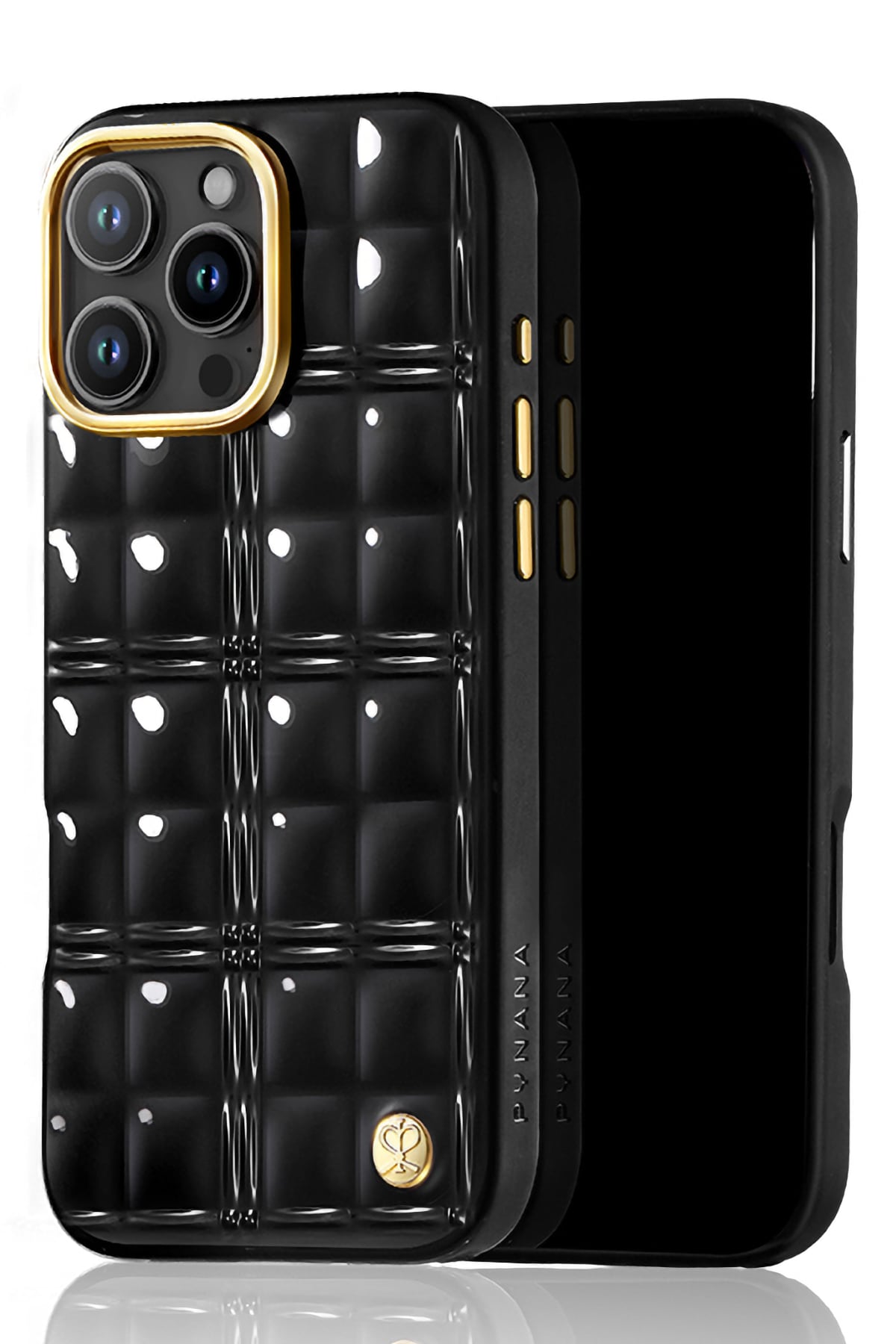 Pynana Metal Grid iPhone 16 Pro Kılıf Askı Aparatlı Siyah Pynana