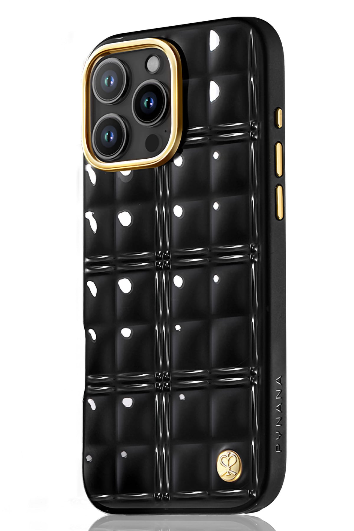 Pynana Metal Grid iPhone 16 Pro Kılıf Askı Aparatlı Siyah Pynana