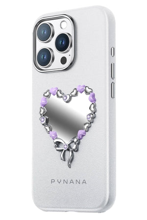 Pynana Mirror Serisi Zirconia Taşlı iPhone 16 Pro Kılıf Beyaz Pynana