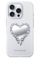 Pynana Mirror Serisi Zirconia Taşlı iPhone 16 Pro Max Kılıf Beyaz Pynana